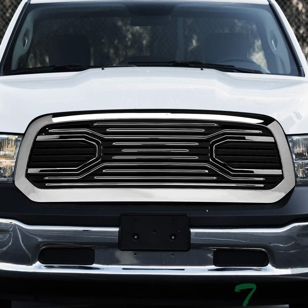 Chrome ABS Front Hood Bumper Grill Grille For Dodge Ram 1500 13-18 / Classic 19-22 A7242