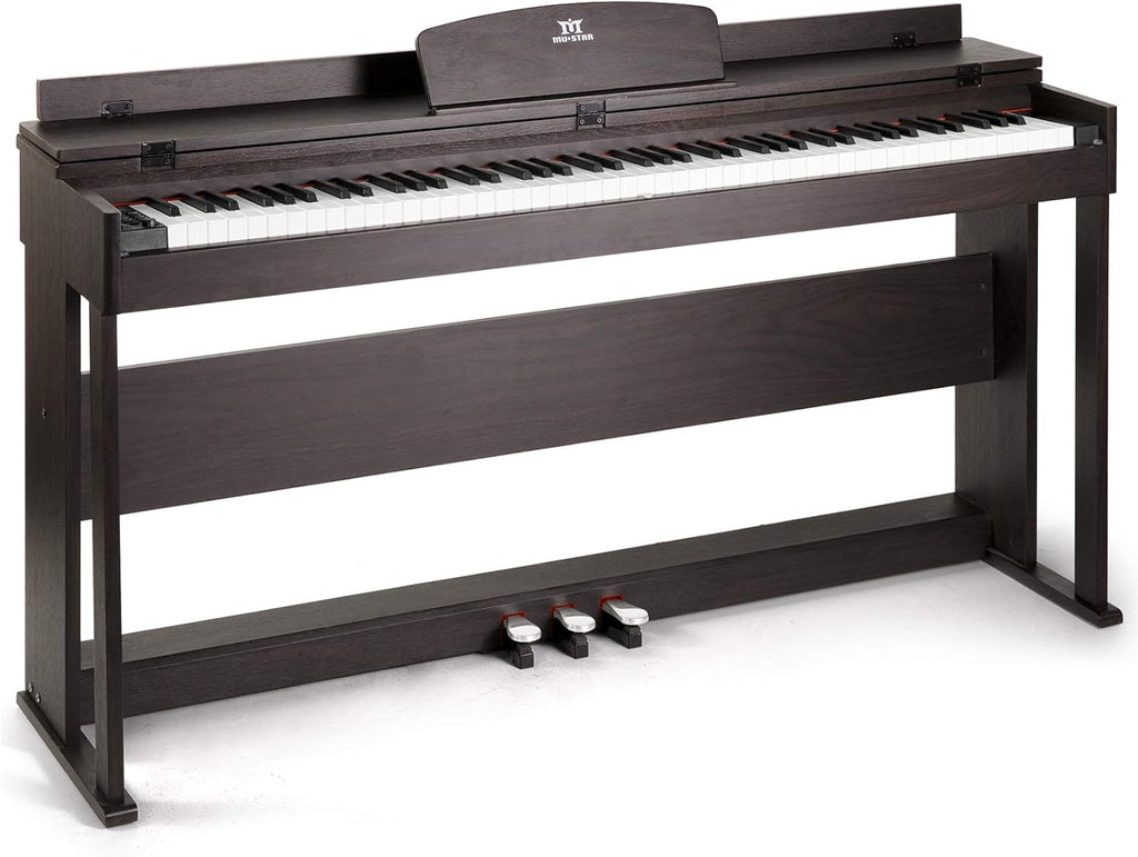 Black 88 Key Weighted Hammer Action Digital Piano with Dual Stereo Speakers, 3 Pedals, Furniture Stand L30735