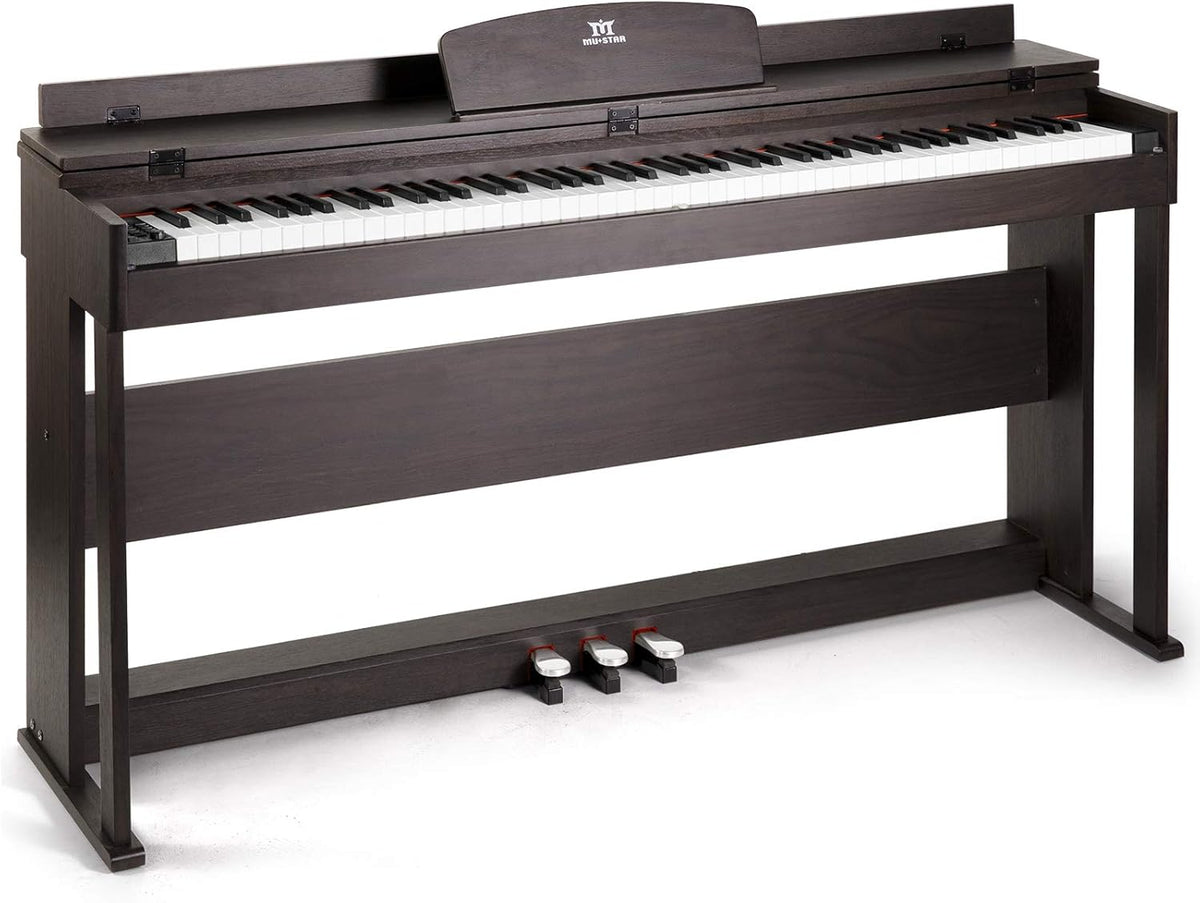 Black 88 Key Weighted Hammer Action Digital Piano with Dual Stereo Speakers, 3 Pedals, Furniture Stand L30735