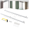 White Ceiling Mount Curtain Track Kit with Hooks A971