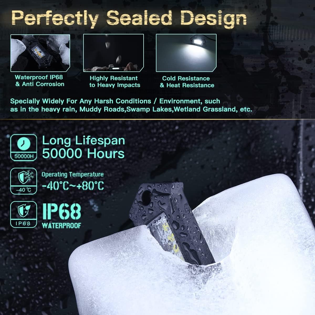 12Pods White LED Rock Lights B58353