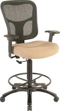 Beige Ergonomic Fabric Drafting Stool Q158