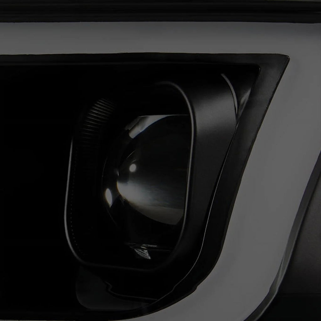 Black Smoke LED DRL Dual Square Projector Headlights Set C60530