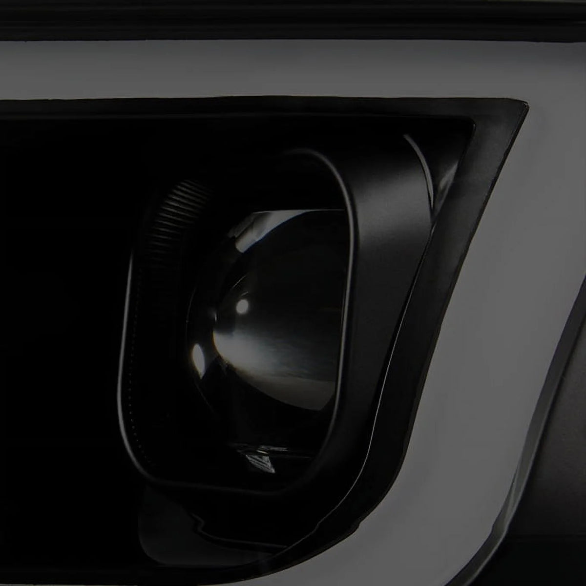 Black Smoke LED DRL Dual Square Projector Headlights Set C60530