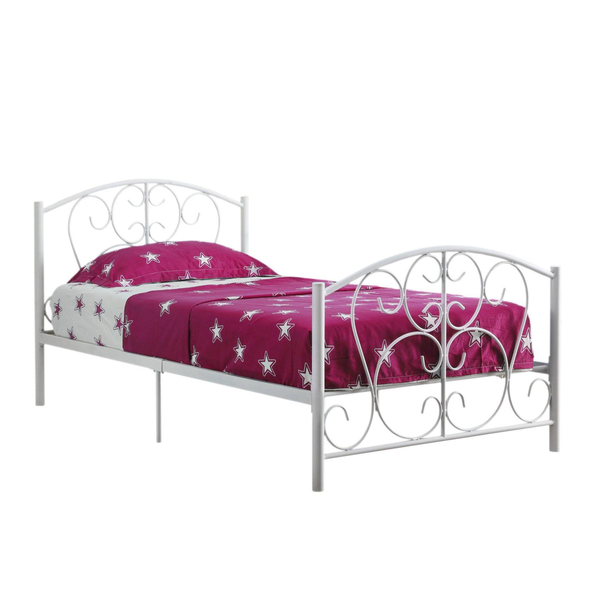 White Metal Twin Size Bed R752