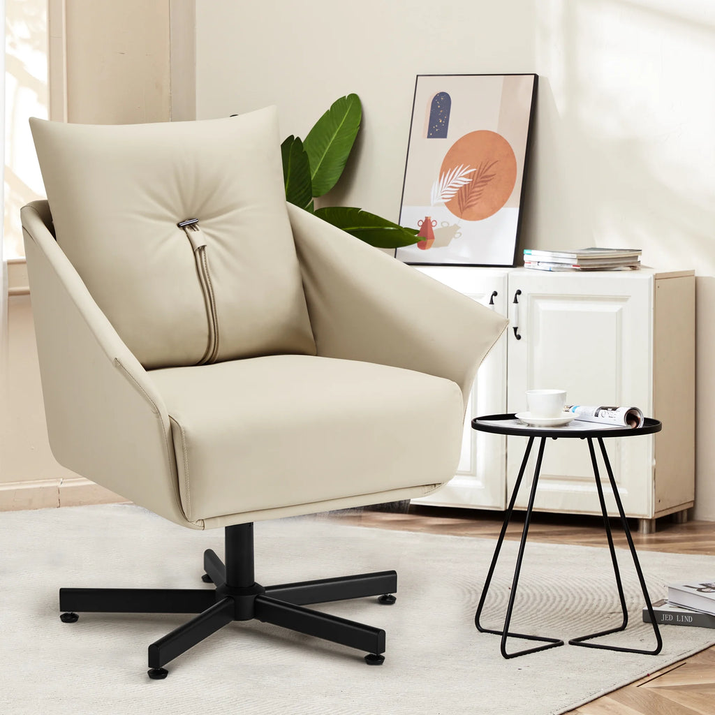 Swivel Armchair Upholstered with Metal Legs D7366