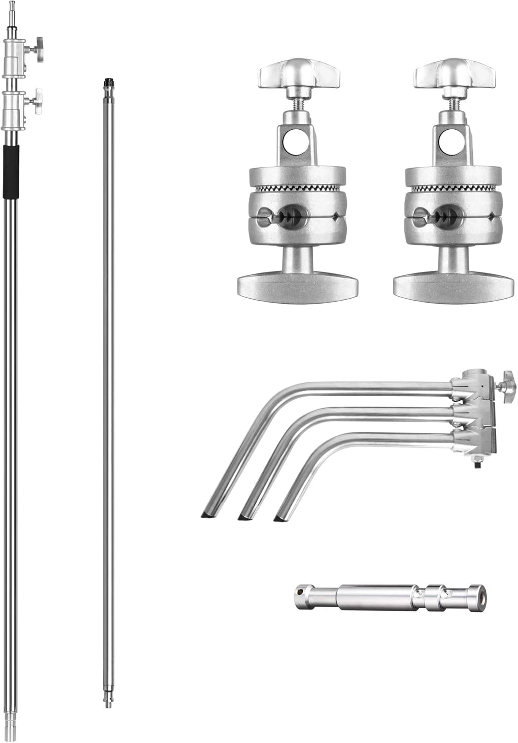 C Stand with Boom Arm, 10ft/300cm Adjustable Heavy Duty Light Cstand with 4.2ft/128cm Holding Arm, 2 Pieces Grip Head N169186