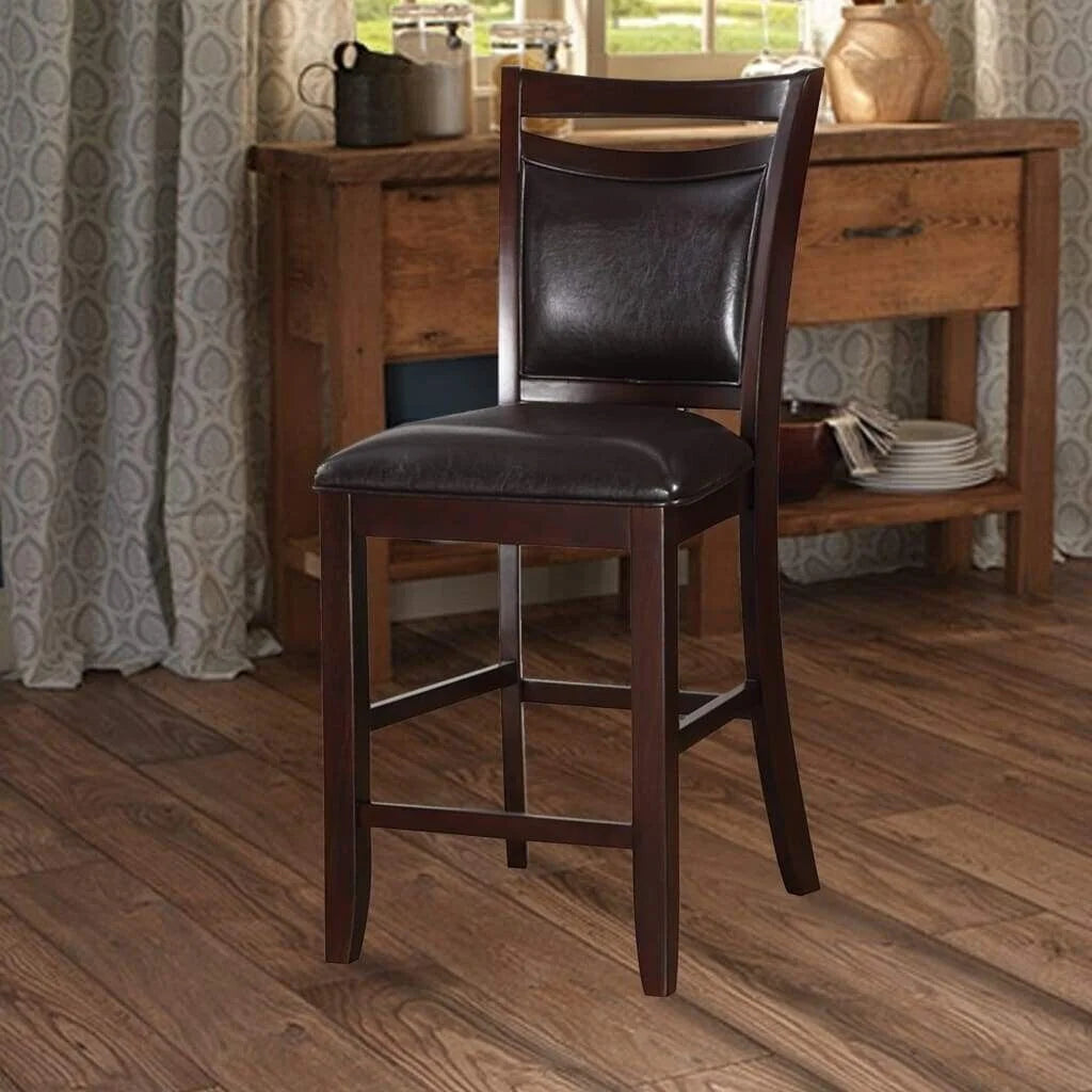 Set of 6 Faux Leather Counter Height Dining Chairs B4433