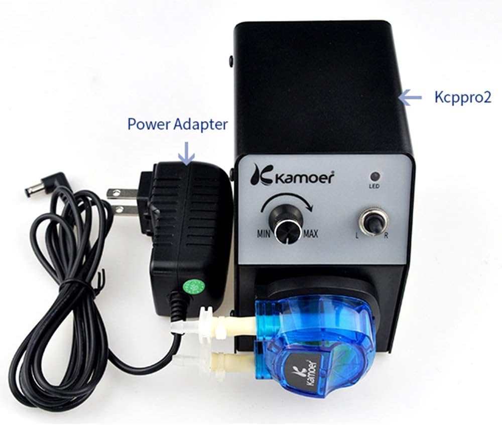 Peristaltic dosing pump 12V variable speed small water pump with pump head, Norprene tube 3.2mm×6.4mm, 40-210ml/min, with power adapter H353700