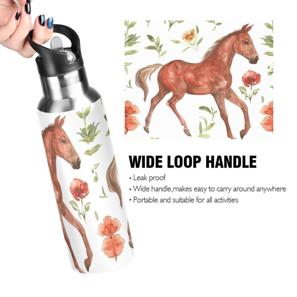 20 oz Insulated Stainless Steel Water Bottle with Straw Lid Y39137