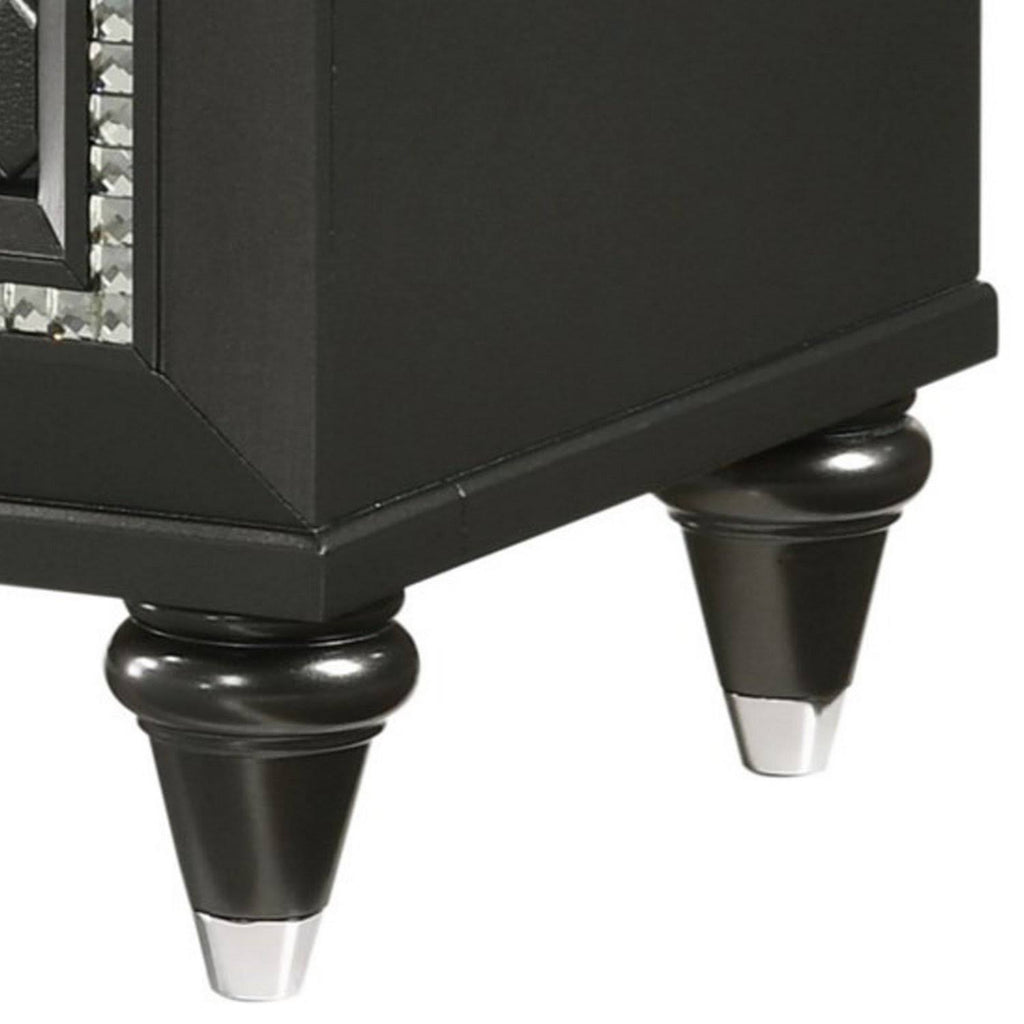 Black Wooden Two Drawer Nightstand M89521