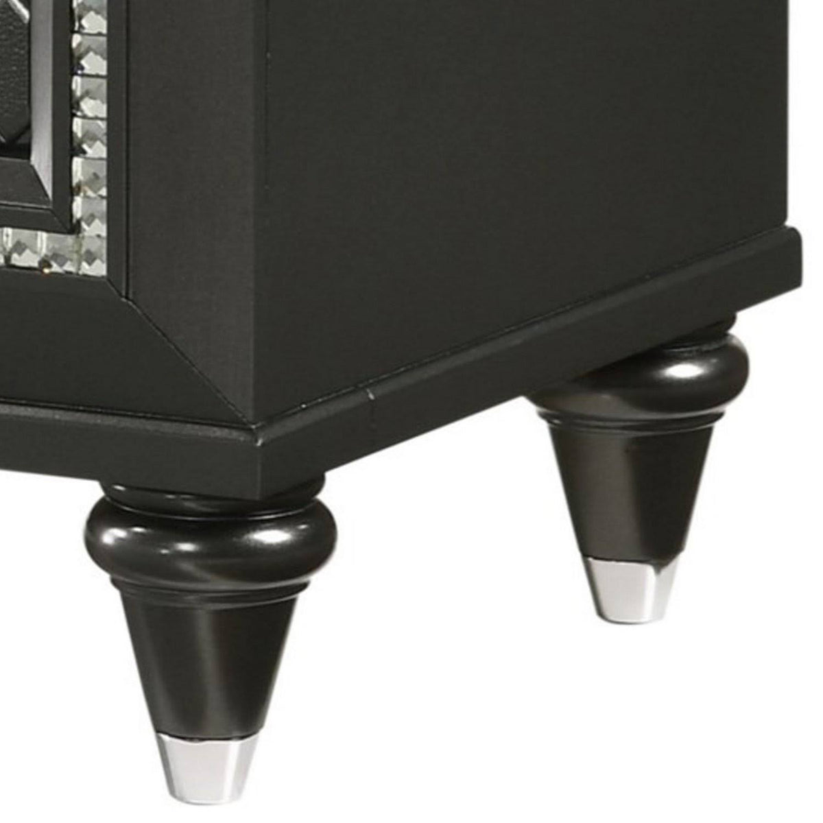 Black Wooden Two Drawer Nightstand M89521