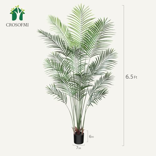 Artificial Areca Palm Plant 6Feet Fake Tropical Palm Tree in Pot W1625