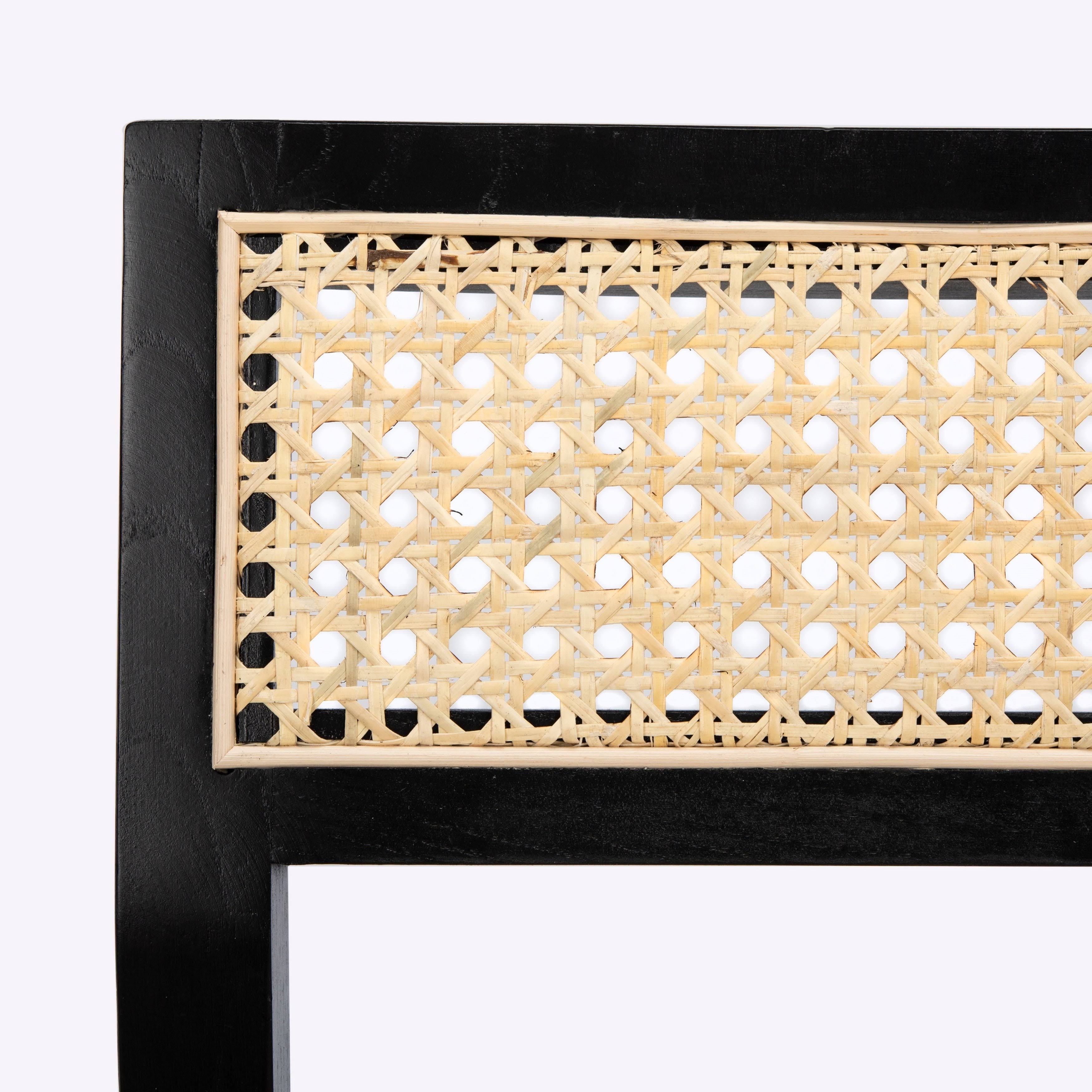 Black/Natural Cane Dining Chair I48354