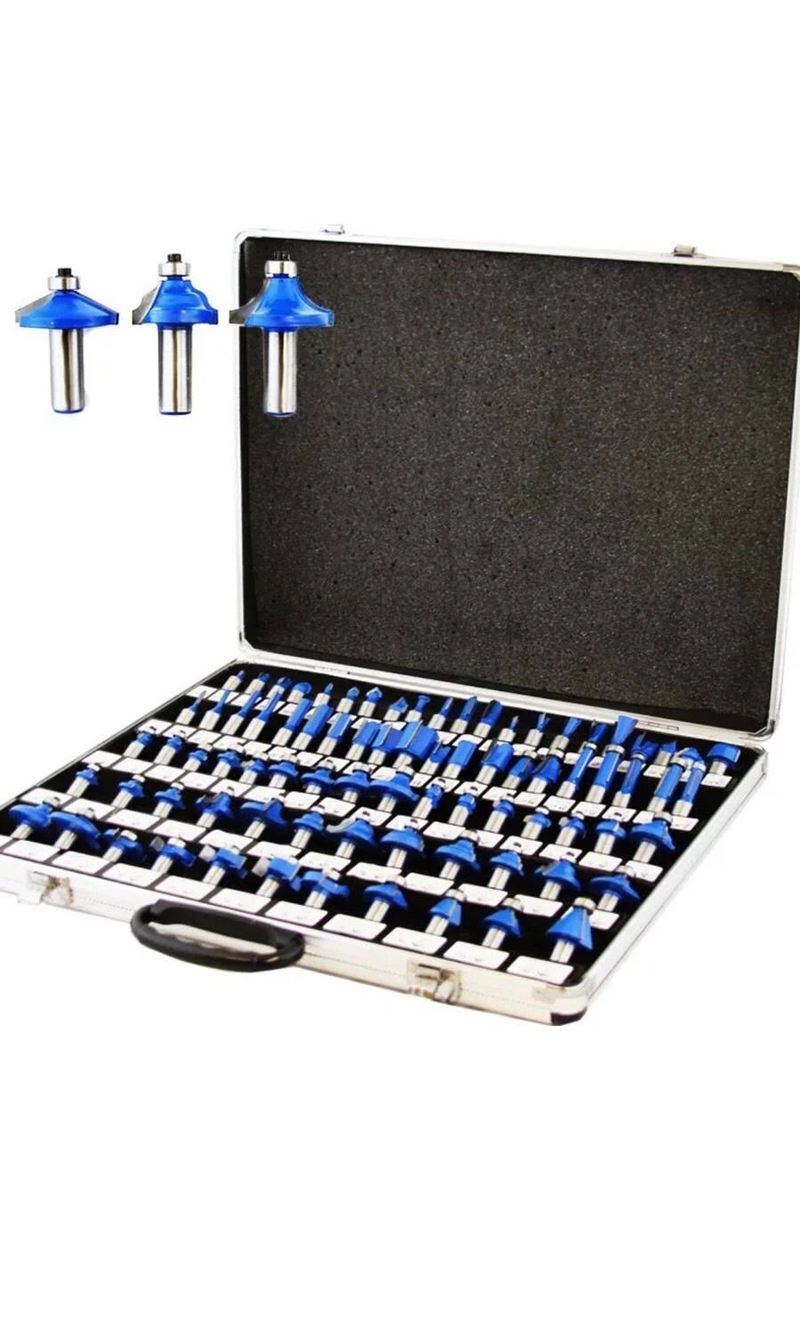 80 Piece 1/4 in. Tungsten Carbide 3-Blade Router Bit Set D226225