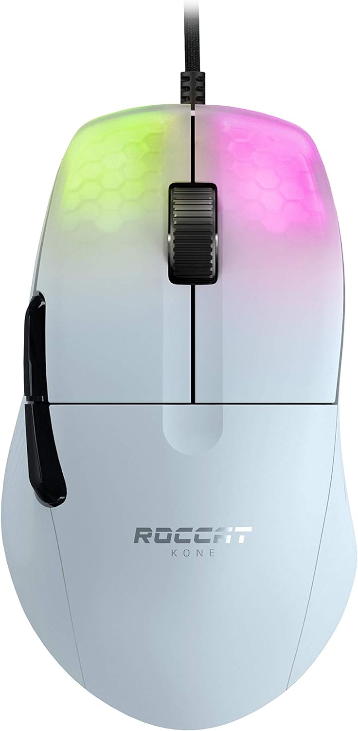 White Wireless Ergonomic Gaming Mouse with 19K DPI Optical Sensor N74753