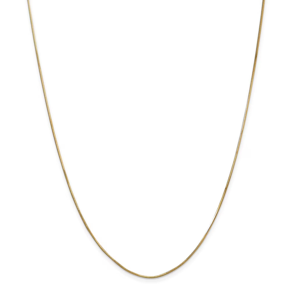 14kt Yellow Gold 1.0mm Octagonal Snake Chain 18 inch Lobster Clasp W80933