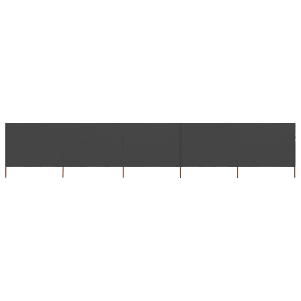 5-Panel Wind Screen Fabric 600x120 cm Anthracite Z498282