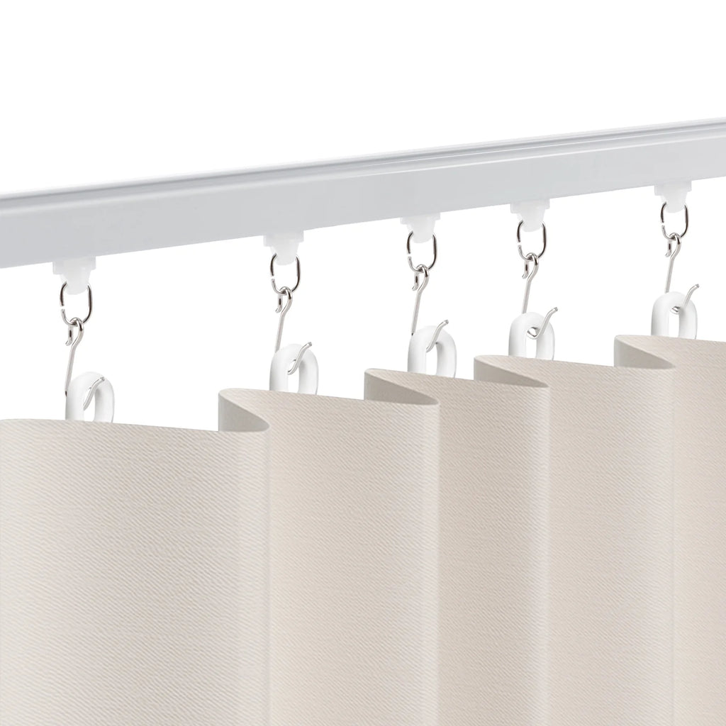 White Ceiling Mount Curtain Track Kit with Hooks A971