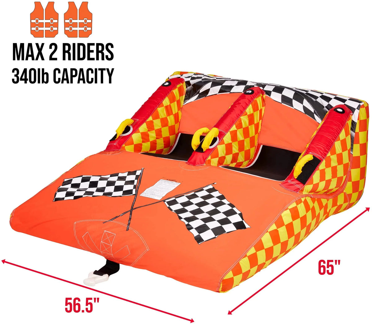 Red Towable Water Tube with Cushion Seats O8625