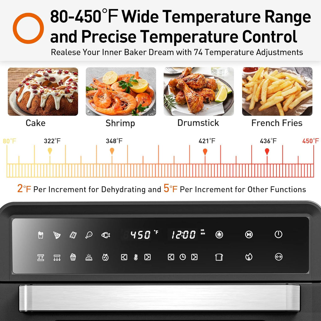 Black 28Qt Convection Air Fryer Toaster Oven J901897