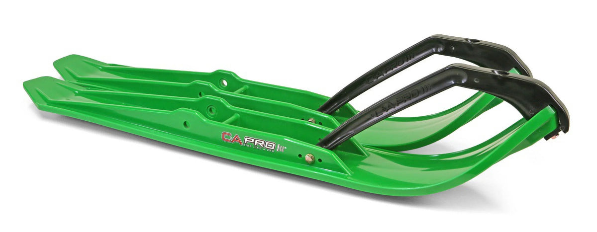 Green XPT Snowmobile Skis with 7.5" Shaper Bars Complete Kit W4408