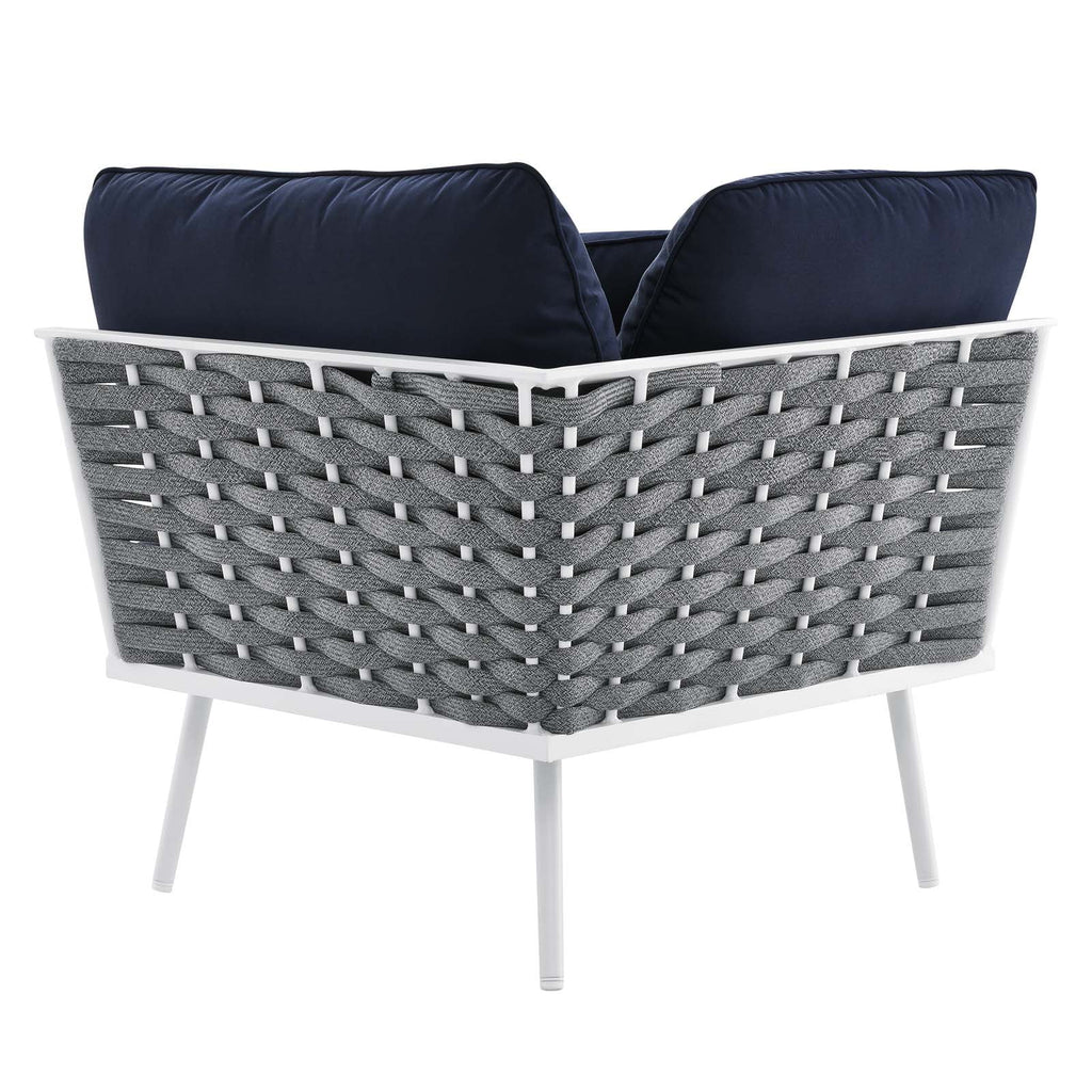 White Navy 7 Piece Outdoor Aluminum Sectional Sofa Set R12937