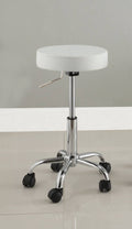 White Leatherette Bar Stool F50491