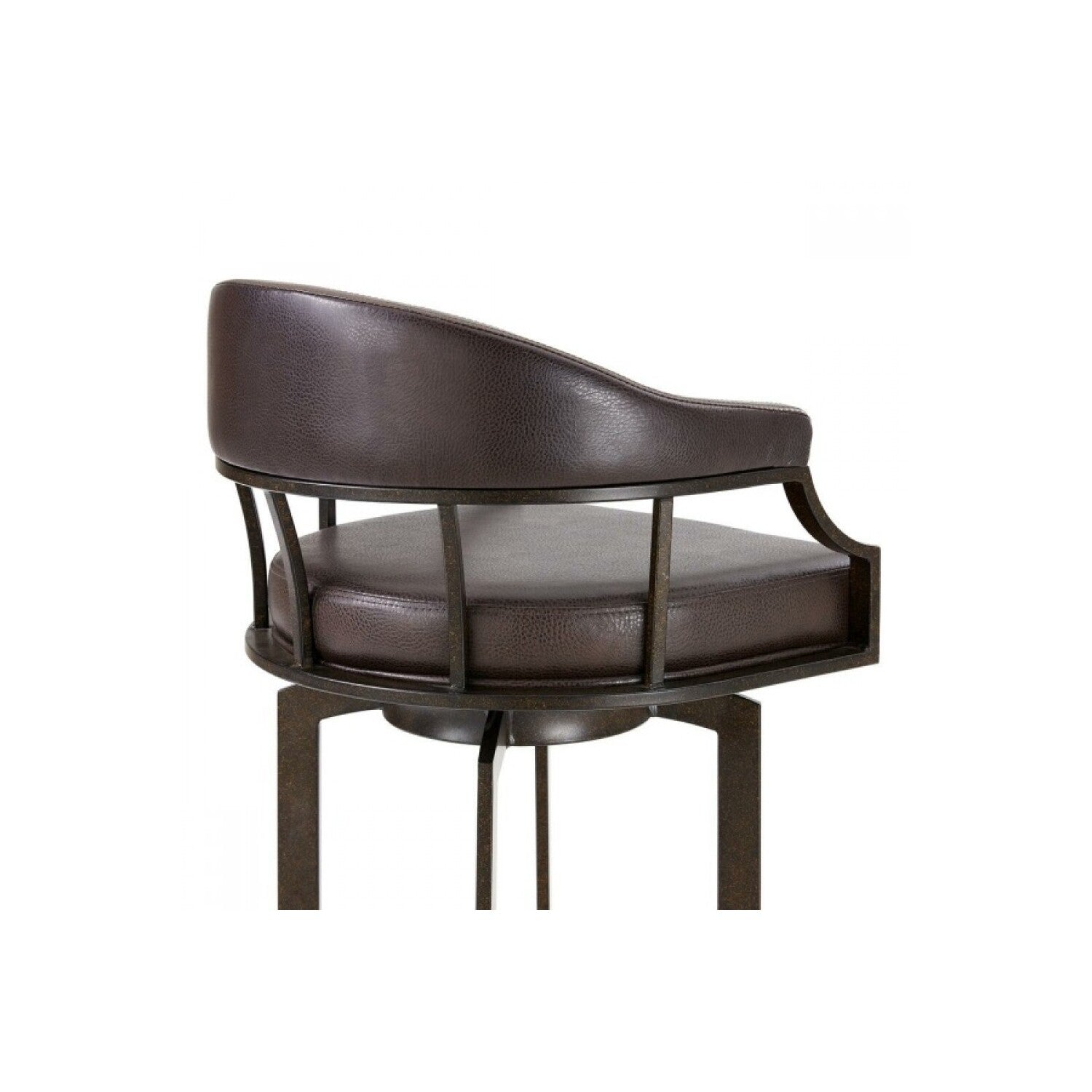 Brown Faux Leather Swivel Counter Stool Q422