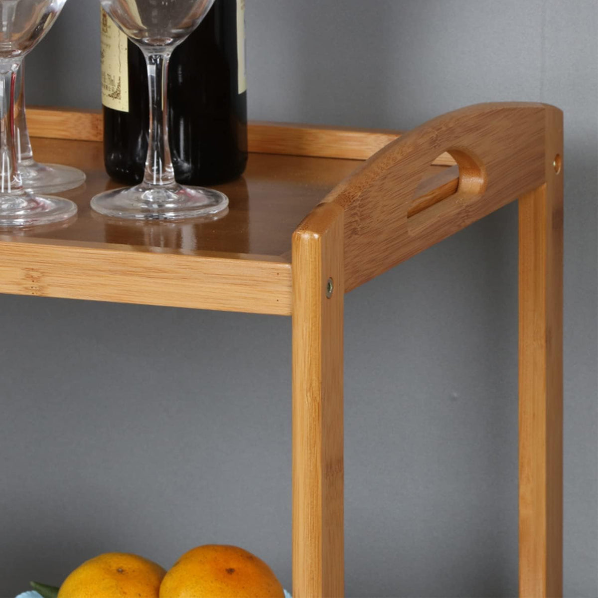 End Table with Three-Tier Storage and Four Wheels G513260