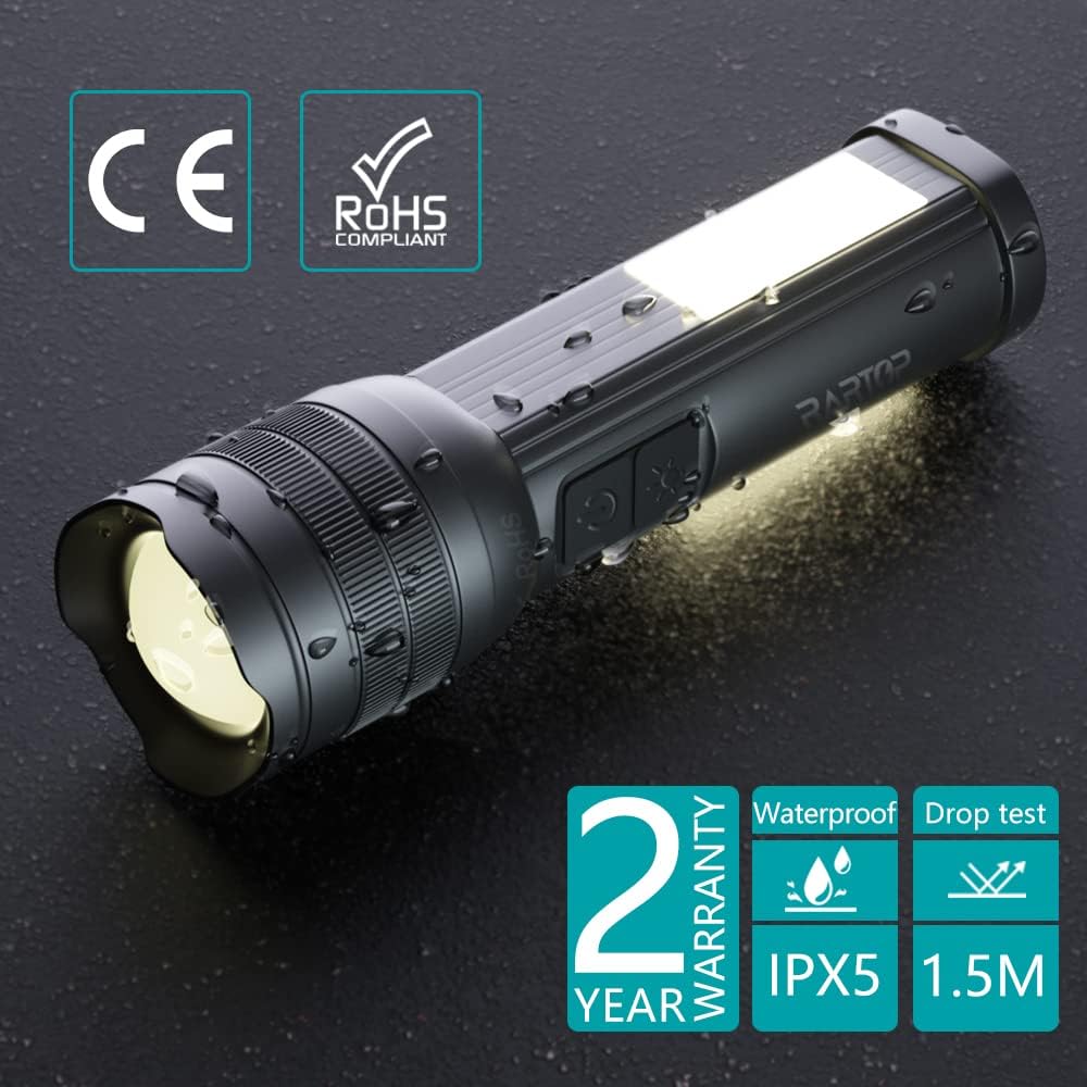 Rechargeable Tactical Flashlight with 5200mAh Battery O721383