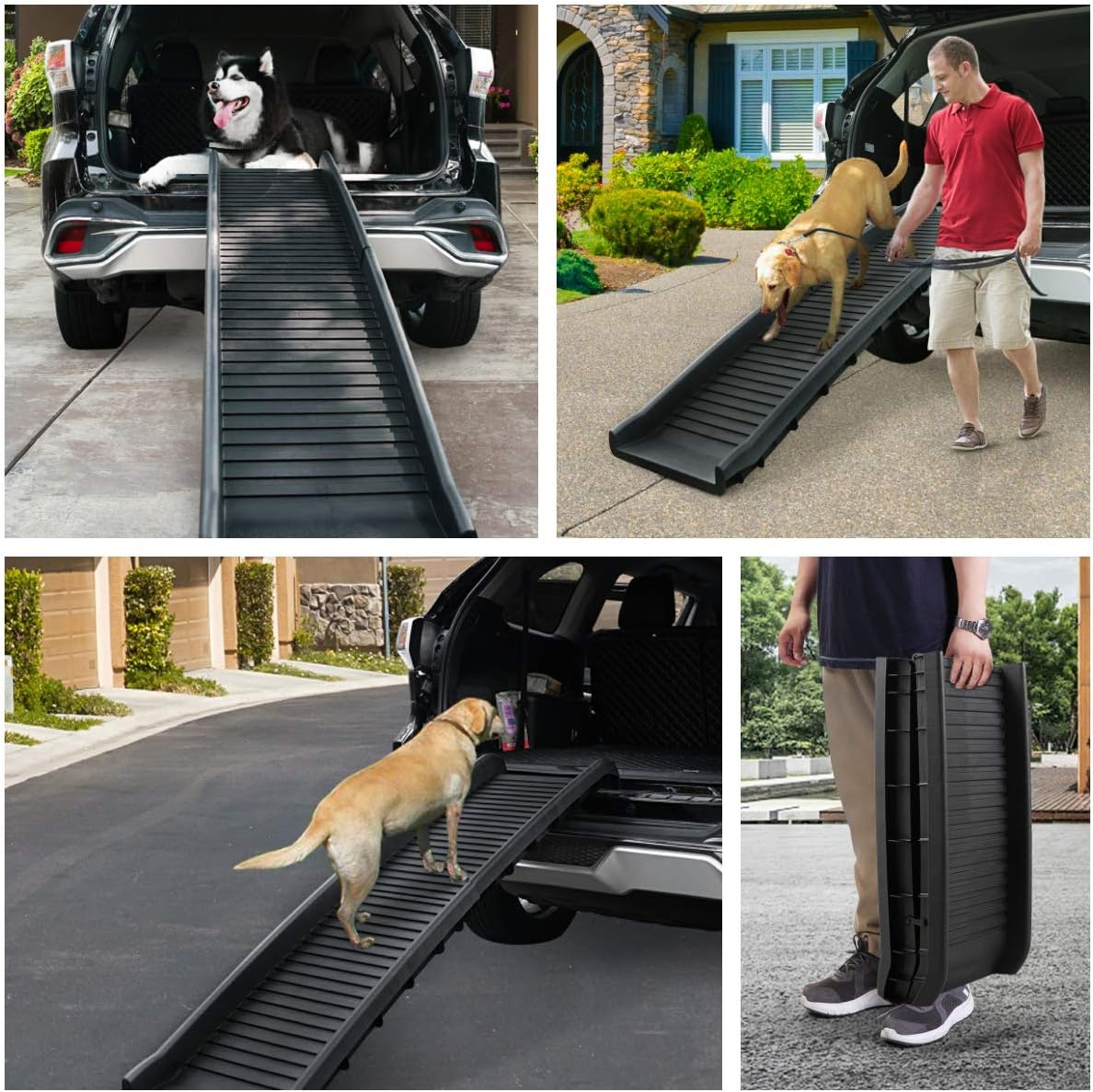 61"L Heavy Duty Portable Folding Dog Ramp with Non-Slip Design Y1263
