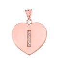 Rose Gold Heart Pendant Necklace C119