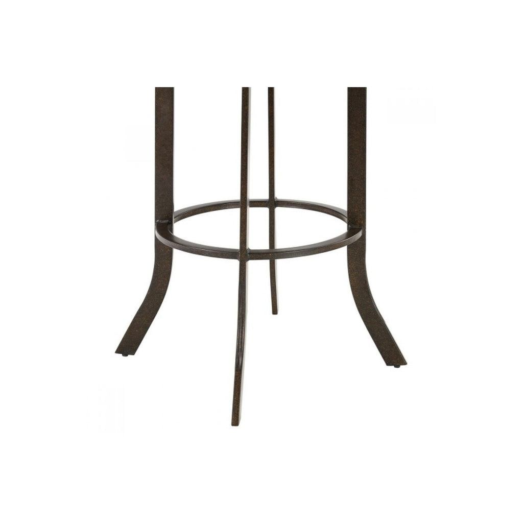 Brown Faux Leather Swivel Counter Stool Q422