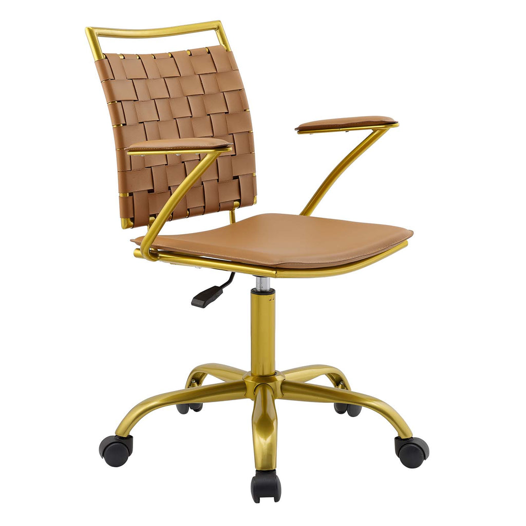 Faux Leather Office Chair in Tan J887002