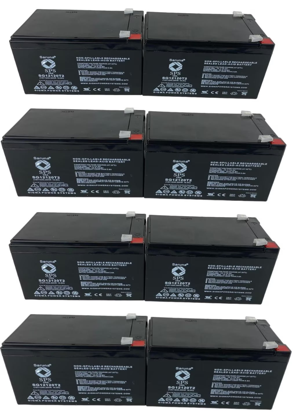 12V 12Ah Replacement Battery (8 Pack) B68934