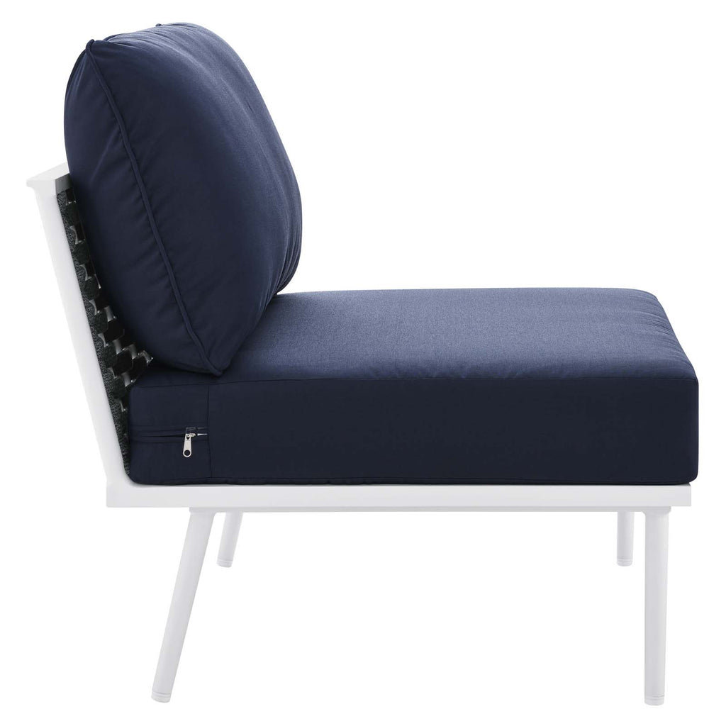 White Navy 7 Piece Outdoor Aluminum Sectional Sofa Set R12937