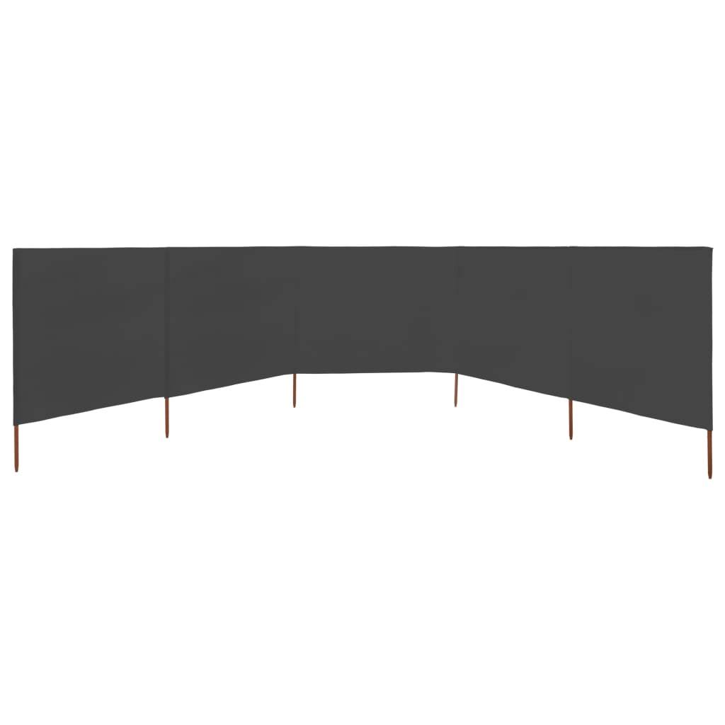 5-Panel Wind Screen Fabric 600x120 cm Anthracite Z498282