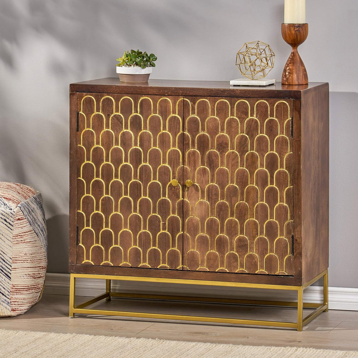 Walnut 2 Door Wooden Cabinet N996810