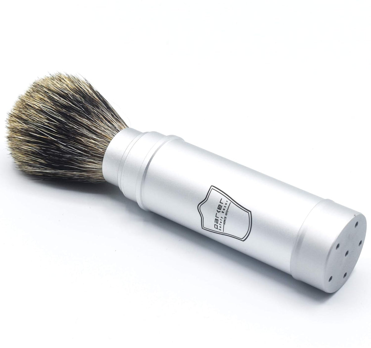 Parker Safety Razor Full Size Travel Shaving Brush with Pure Badger Bristles Pack of 2 P475