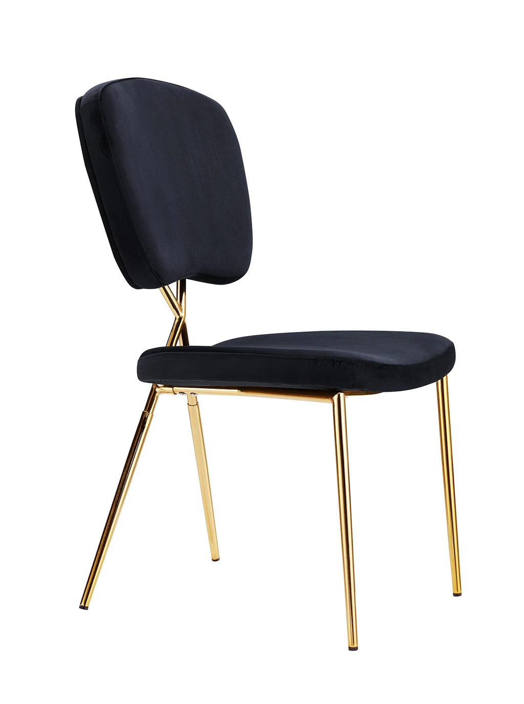 Black Velvet Upholstered Dining Chair Set of 2 Q927066