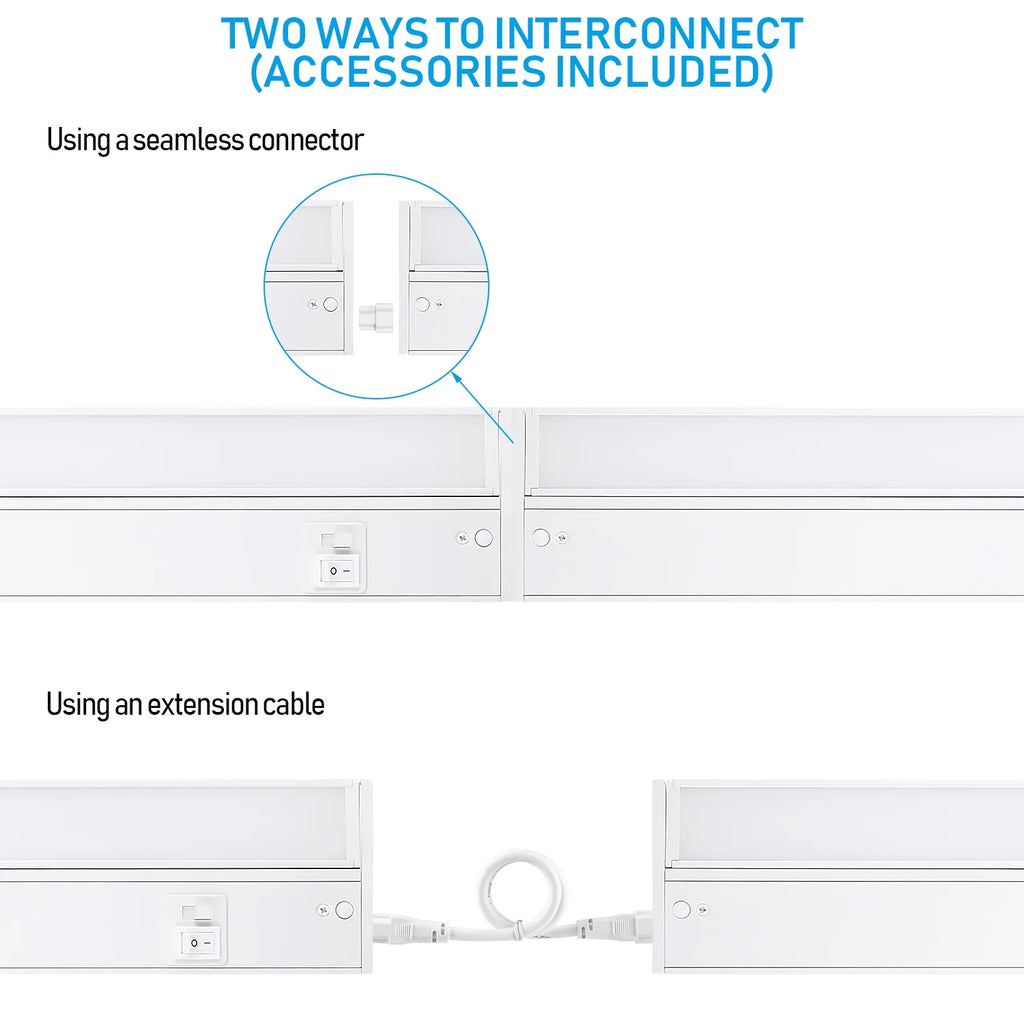 22 Inch 14W 960LM LED Under Cabinet Light, 3000K/4000K/5000K, White Aluminum Housing T793