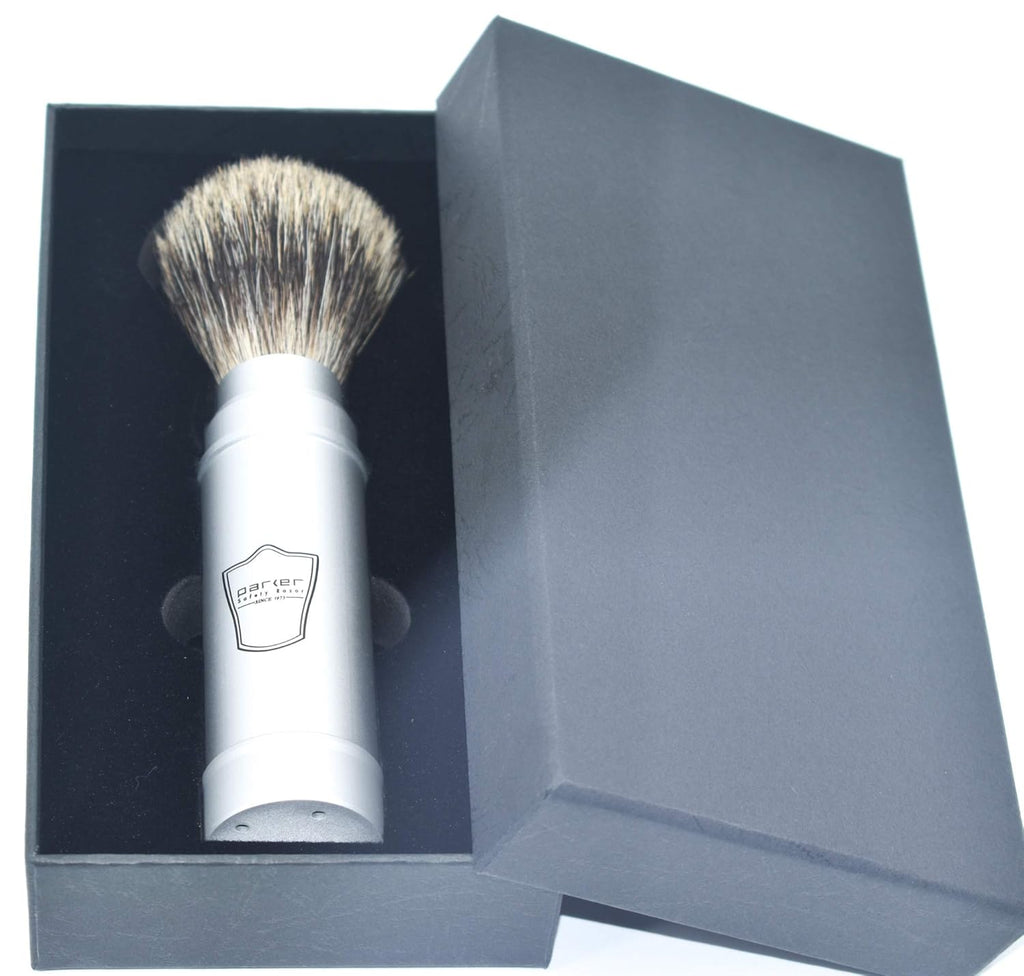 Parker Safety Razor Full Size Travel Shaving Brush with Pure Badger Bristles Pack of 2 P475