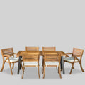 7-Pcs Acacia Wood Patio Dining Set Q9971