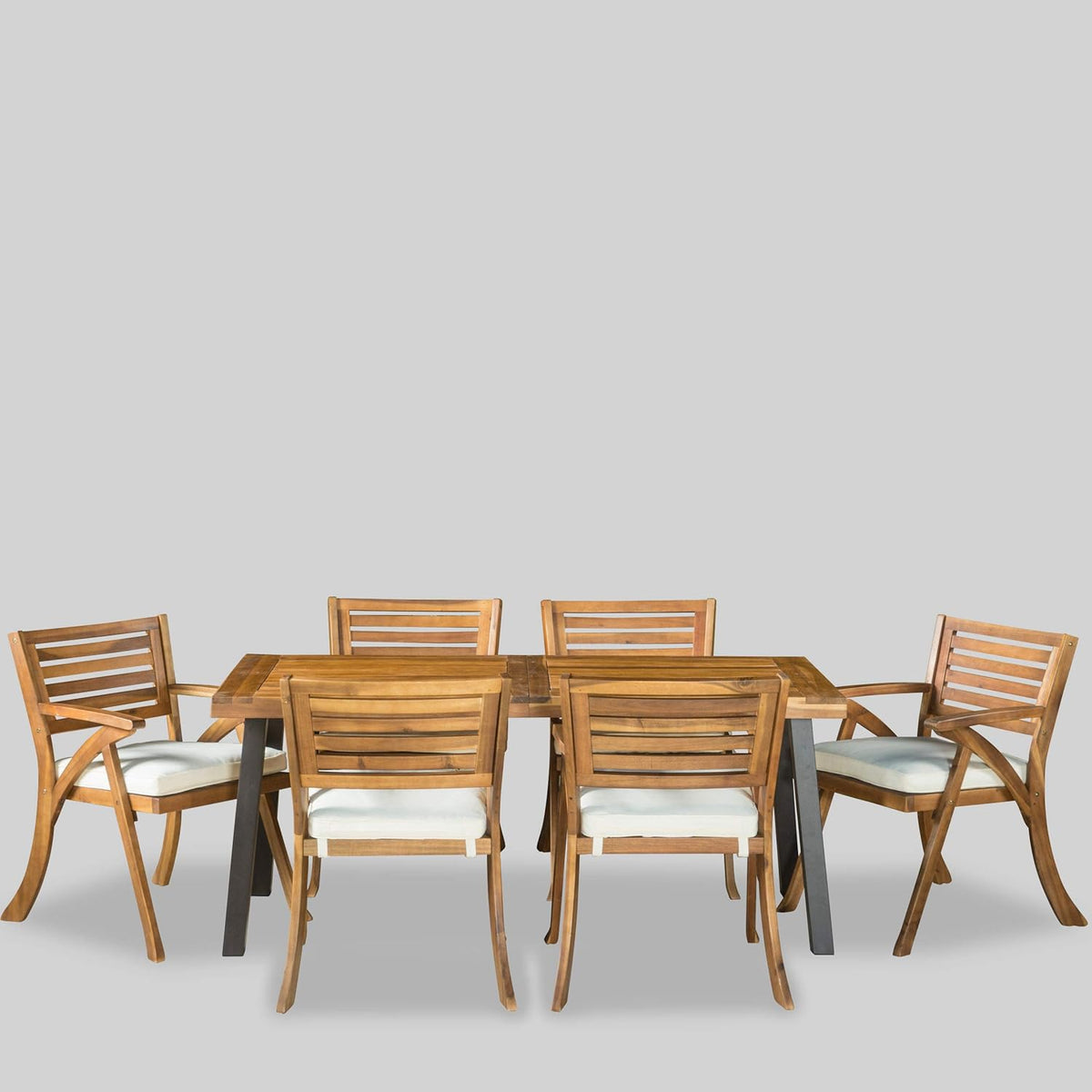 7-Pcs Acacia Wood Patio Dining Set Q9971