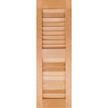 18 in. x 28 in. Exterior Real Wood Louvered Shutters Pair Unfinished V569
