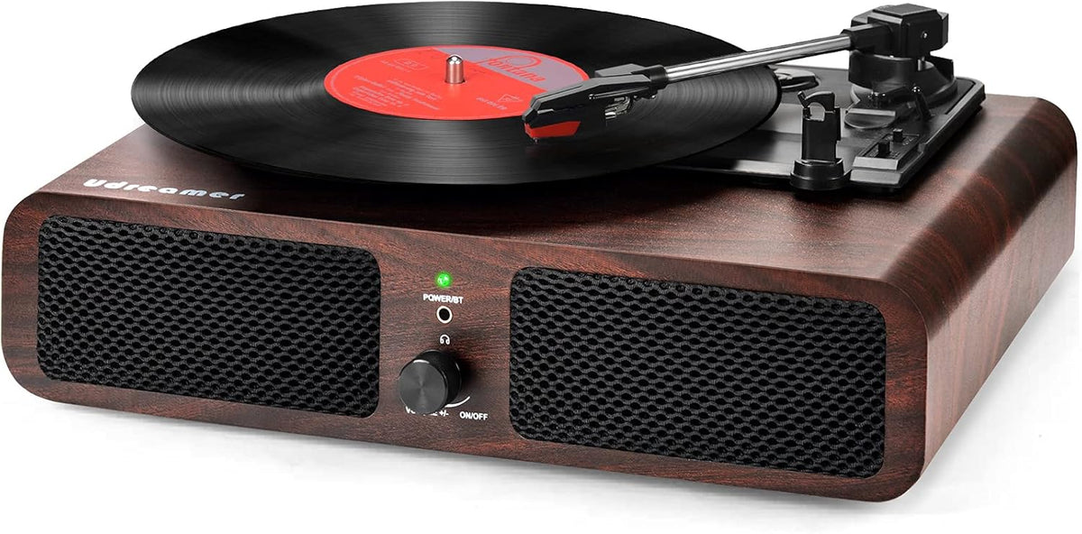Record Player Vinyl Wireless Turntable with Built-in Speakers 3-Speed Portable Vintage LP Player C702126