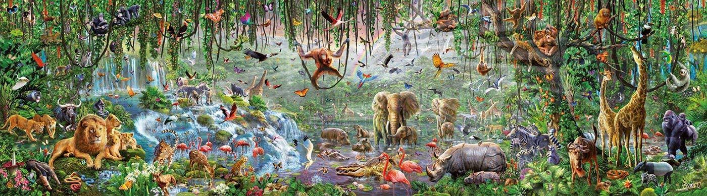 33,600 Piece Wild Life Puzzle with Wheeled Wooden Carry Case J94137