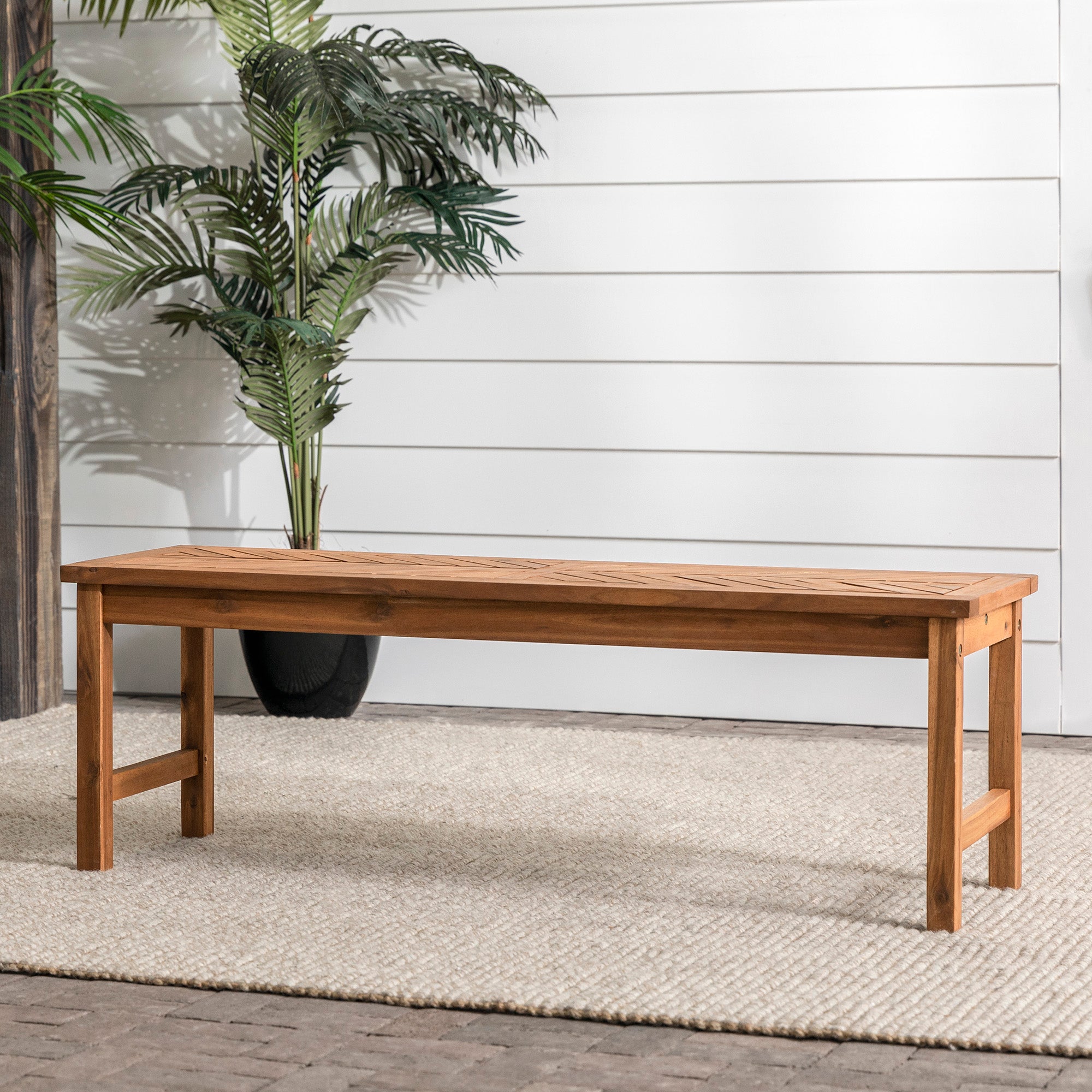Brown Acacia Wood Bench F414271