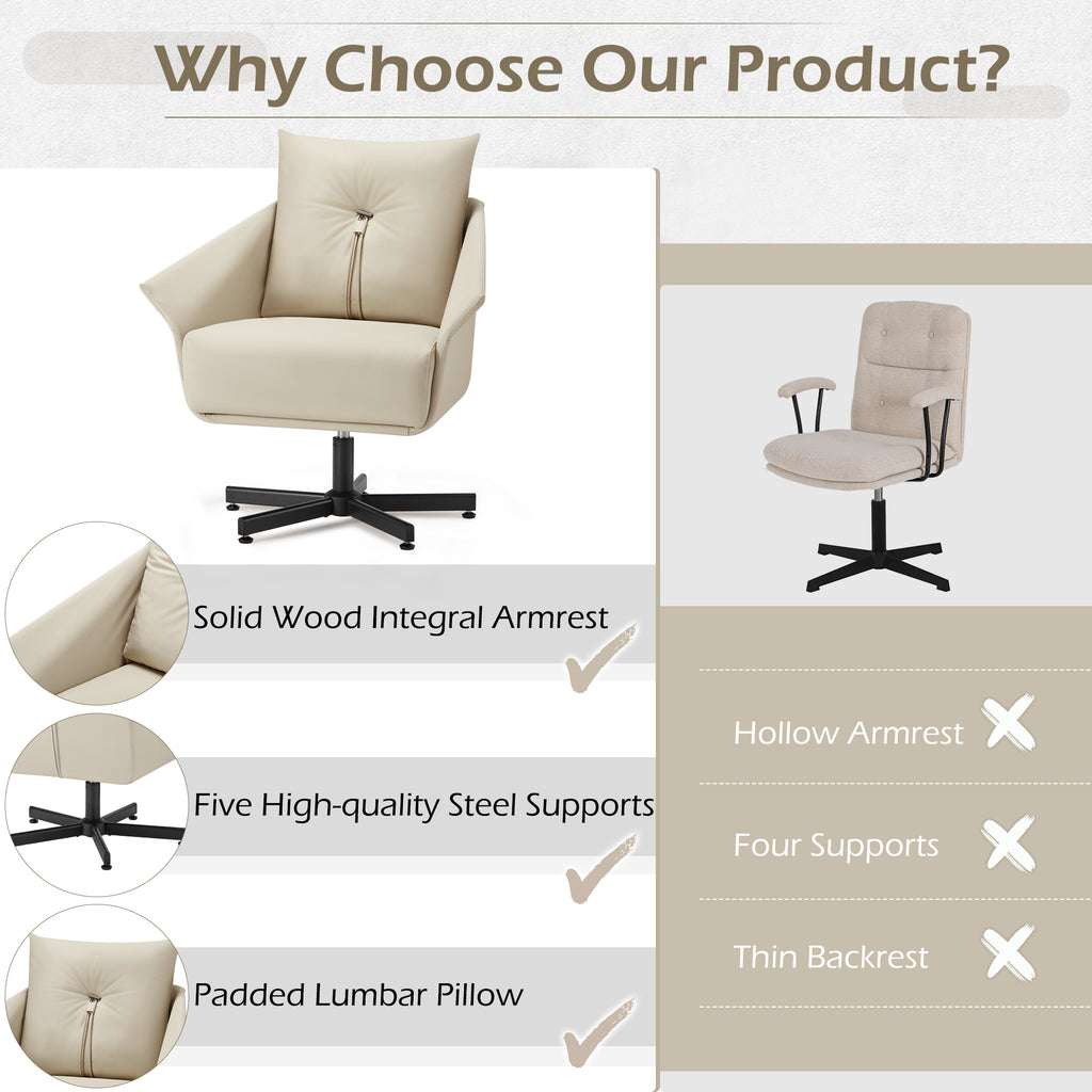 Swivel Armchair Upholstered with Metal Legs D7366
